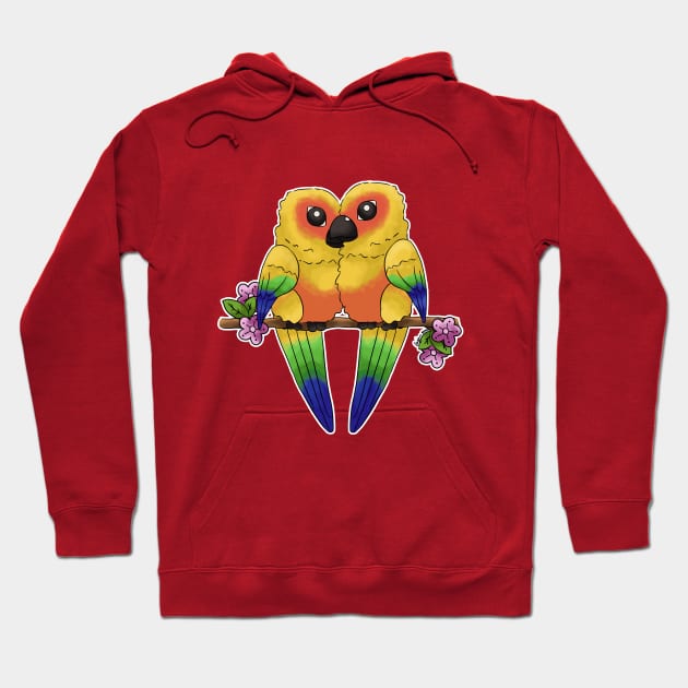 Sun Conure Heart Hoodie by Happy Taco Studio